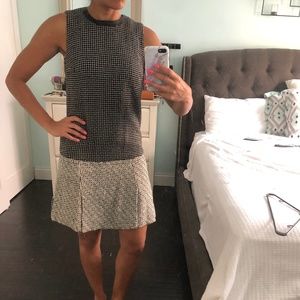 DVF BLACK AND WHITE TWEED WORK DRESS US SIZE 2